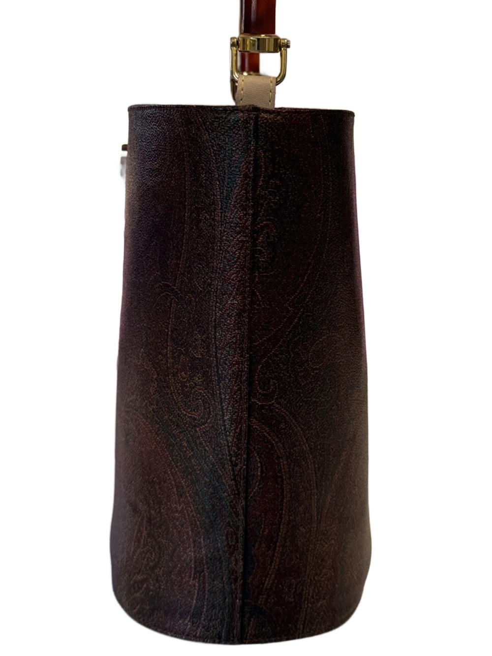 Etro Milano Paisley Bucket Tote with Tortoise Lucite Handles - Picture 6 of 16